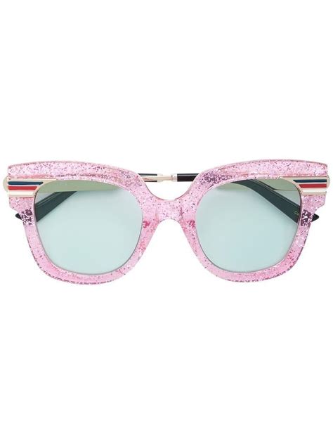 pink oversized gucci glasses|gucci pink glitter sunglasses.